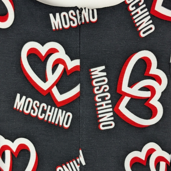 Moschino • Girls Logo Hearts Black Dress - Picture 6 of 9